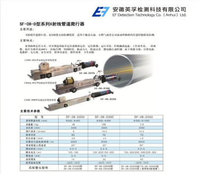 SF-08-D型系列X射线管道爬行器